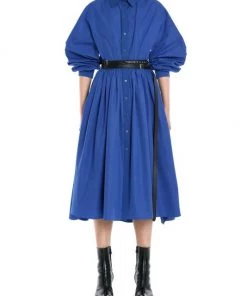 Alexander McQueen Balloon-Sleeve Cotton Midi-Dress -Alexander McQueen Elegant store unnamed file 683
