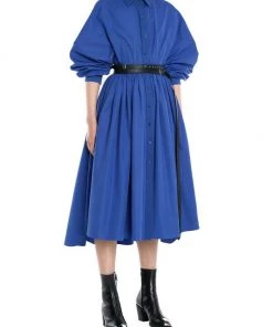 Alexander McQueen Balloon-Sleeve Cotton Midi-Dress -Alexander McQueen Elegant store unnamed file 684