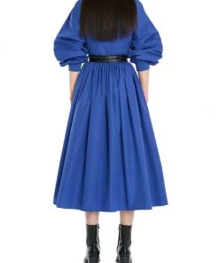 Alexander McQueen Balloon-Sleeve Cotton Midi-Dress -Alexander McQueen Elegant store unnamed file 685