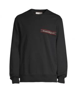 Alexander McQueen Logo Tape Crewneck Sweatshirt For Men Grey Blue -Alexander McQueen Elegant store unnamed file 695