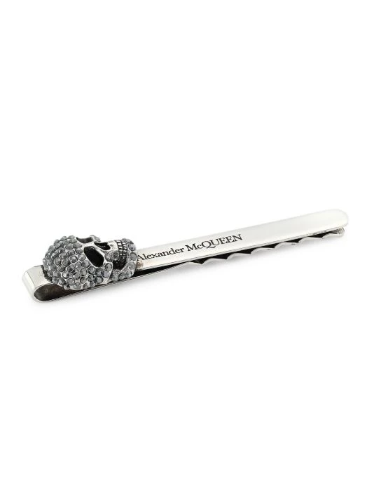 Alexander McQueen Pave Skull Tie Pin For Men 1 Alexander McQueen Pave Skull Tie Pin For Men