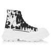 Alexander McQueen Tread Slick Graffiti Logo Ankle Boots