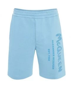 Alexander McQueen Graffiti Logo Cotton Shorts For Men Ecru -Alexander McQueen Elegant store unnamed file 727