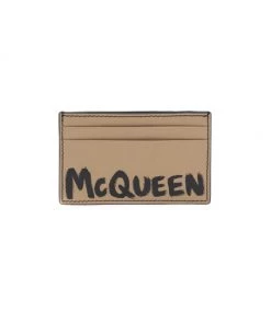Alexander McQueen Logo Leather Card Case For Men Ultram