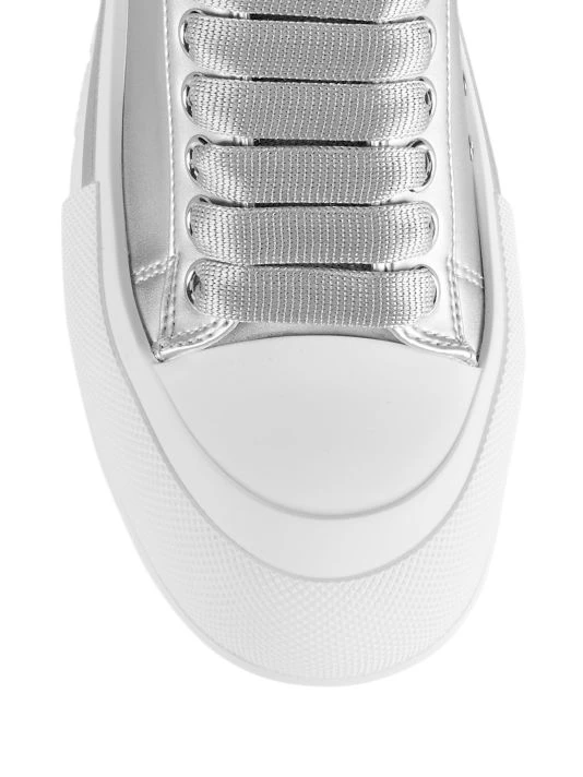 Alexander McQueen Plimsol Metallic Leather Low-Top Sneakers 3 Alexander McQueen Plimsol Metallic Leather Low-Top Sneakers - Image 3