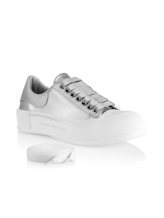 Alexander McQueen Plimsol Metallic Leather Low-Top Sneakers 5 Alexander McQueen Plimsol Metallic Leather Low-Top Sneakers - Image 5