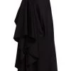 Alexander McQueen Draped Wool Hook Midi-Skirt
