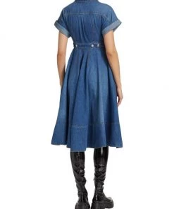 Alexander McQueen Pleated Denim Shirtdress -Alexander McQueen Elegant store unnamed file 798