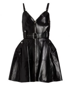 Alexander McQueen Biker Belted Leather Dress