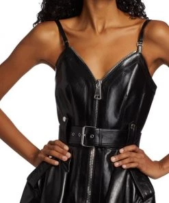 Alexander McQueen Biker Belted Leather Dress -Alexander McQueen Elegant store unnamed file 813