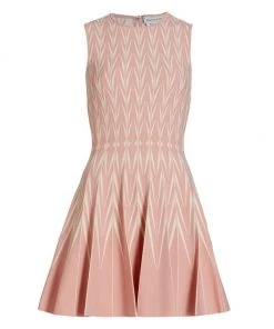 Alexander McQueen Zigzag Fit & Flare Minidress