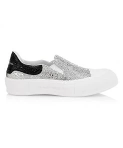 Alexander McQueen Plimsoll Slip-On Crystal Sneakers For Men