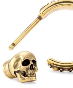 Alexander McQueen Goldtone & Crystal Heart Hoops Earrings 6 Alexander McQueen Goldtone & Crystal Heart Hoops Earrings -Alexander McQueen Elegant store unnamed file 845