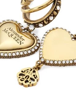 Alexander McQueen Goldtone & Crystal Heart Hoops Earrings 7 Alexander McQueen Goldtone & Crystal Heart Hoops Earrings -Alexander McQueen Elegant store unnamed file 846