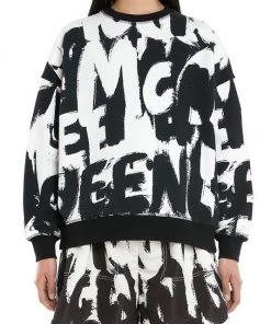 Alexander McQueen Oversized Graffiti-Logo Crewneck Sweatshirt -Alexander McQueen Elegant store unnamed file 849