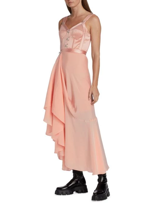 Alexander McQueen Sleeveless Asymmetric Drape Midi-Dress 4 Alexander McQueen Sleeveless Asymmetric Drape Midi-Dress - Image 4