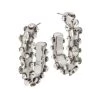 Alexander McQueen Silvertone & Crystal Oval Hoop Earrings