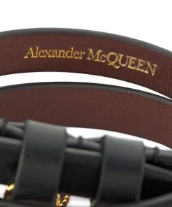 Alexander McQueen Goldtone, Leather & Crystal Double Wrap Bracelet 6 Alexander McQueen Goldtone, Leather & Crystal Double Wrap Bracelet -Alexander McQueen Elegant store unnamed file 886
