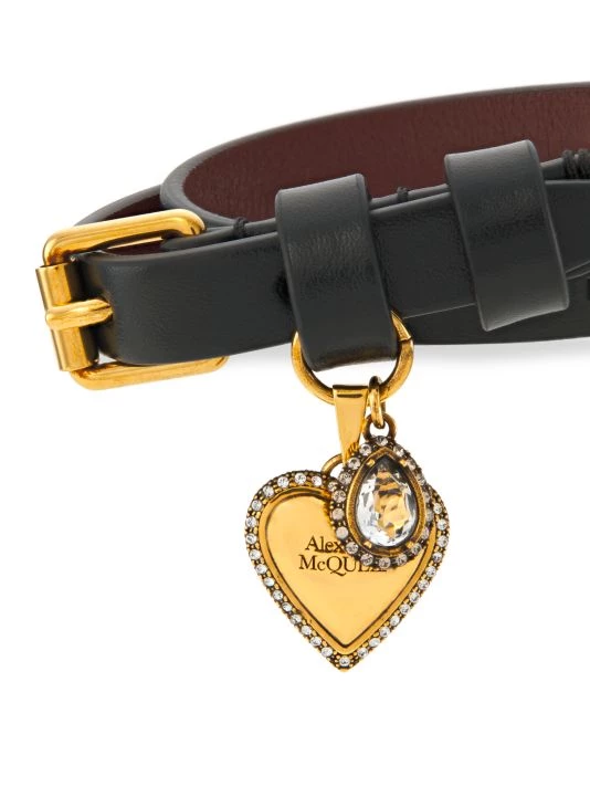 Alexander McQueen Goldtone, Leather & Crystal Double Wrap Bracelet 4 Alexander McQueen Goldtone, Leather & Crystal Double Wrap Bracelet - Image 4