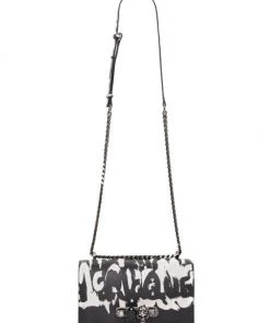 Alexander McQueen Four-Ring Graffiti Leather Shoulder Bag -Alexander McQueen Elegant store unnamed file 914