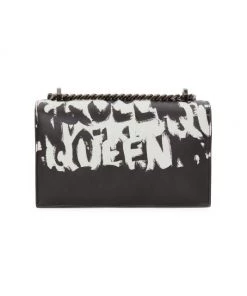 Alexander McQueen Four-Ring Graffiti Leather Shoulder Bag -Alexander McQueen Elegant store unnamed file 915