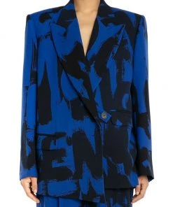 Alexander McQueen Asymmetric Graffiti-Logo Wrap Blazer -Alexander McQueen Elegant store unnamed file 918