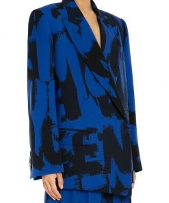 Alexander McQueen Asymmetric Graffiti-Logo Wrap Blazer -Alexander McQueen Elegant store unnamed file 919