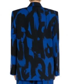 Alexander McQueen Asymmetric Graffiti-Logo Wrap Blazer -Alexander McQueen Elegant store unnamed file 920