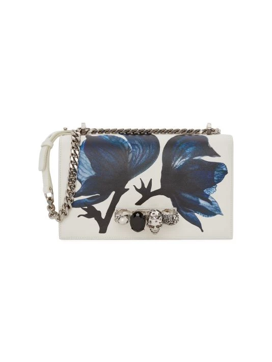 Alexander McQueen Four-Ring Floral Leather Shoulder Bag 1 Alexander McQueen Four-Ring Floral Leather Shoulder Bag