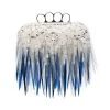 Alexander McQueen Four-Ring Feathered Box Clutch