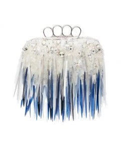 Alexander McQueen Four-Ring Feathered Box Clutch -Alexander McQueen Elegant store unnamed file 940