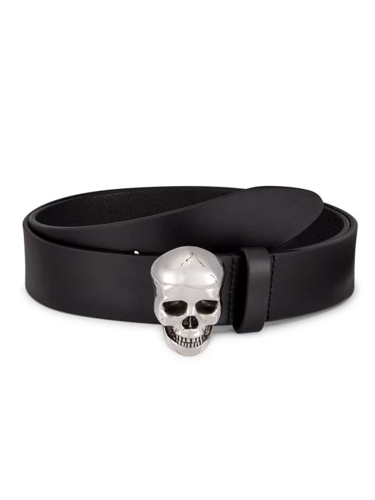 Alexander McQueen 3D Skull Leather Belt For Men 1 Alexander McQueen 3D Skull Leather Belt For Men