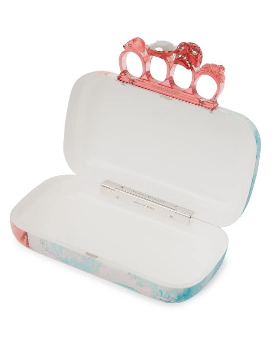 Alexander McQueen Skull Four-Ring Marbled Box Clutch 2 Alexander McQueen Skull Four-Ring Marbled Box Clutch - Image 2