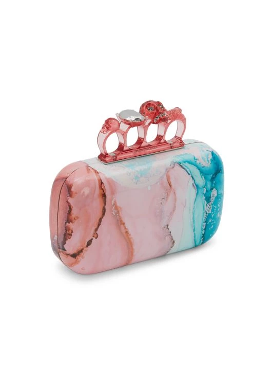 Alexander McQueen Skull Four-Ring Marbled Box Clutch 3 Alexander McQueen Skull Four-Ring Marbled Box Clutch - Image 3
