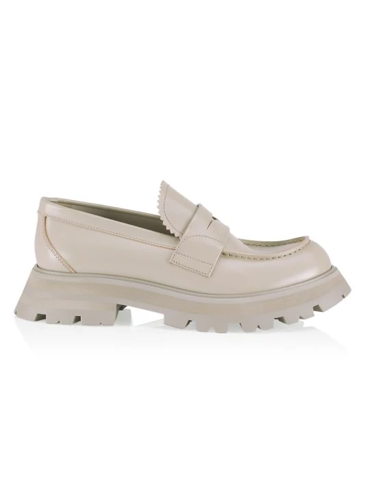 Alexander McQueen Leather Lug-Sole Penny Loafers 1 Alexander McQueen Leather Lug-Sole Penny Loafers