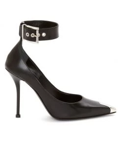 Alexander McQueen Leather Buckle-Strap Pumps