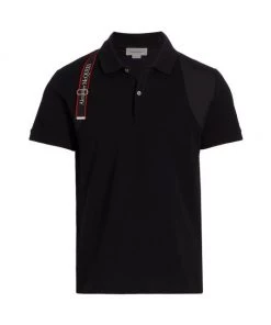 Alexander McQueen Logo Tape Harness Polo Shirt For Men