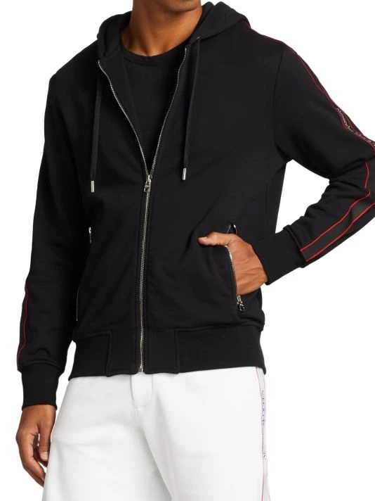 Alexander McQueen Logo Tape Zip-Up Hoodie For Men 3 Alexander McQueen Logo Tape Zip-Up Hoodie For Men - Image 3
